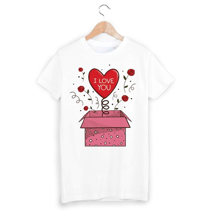 T-Shirt imprimé  coeur saint valentin 