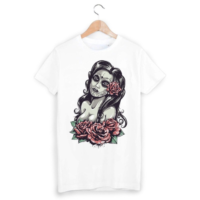 T-Shirt imprimé pin up style tatouage
