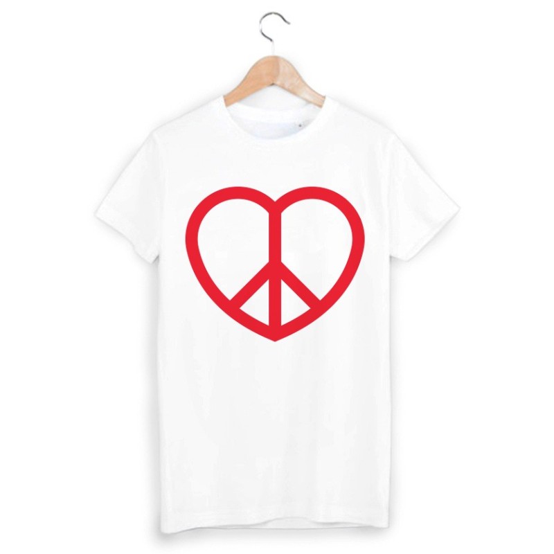 T-Shirt imprimé peace and love hippie 