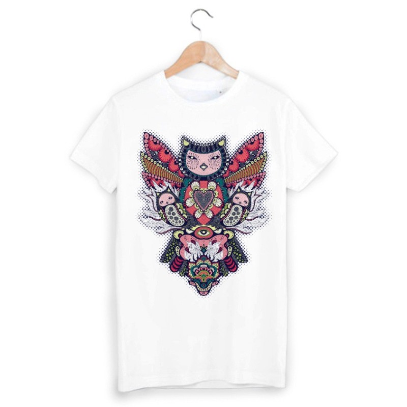 T-Shirt imprimé hibou psychédélique 