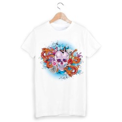 T-Shirt imprimé tête de mort manga 