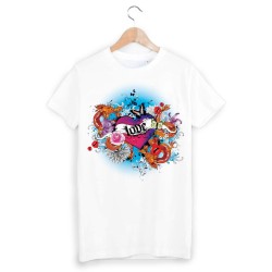 T-Shirt imprimé llustré coeur manga