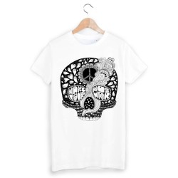 T-Shirt imprimé tête de mort psychédélique