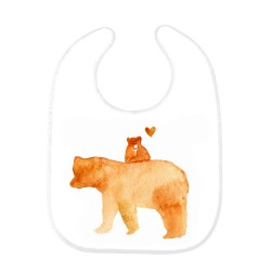 Bavoir bébé ours illustration aquarelle 
