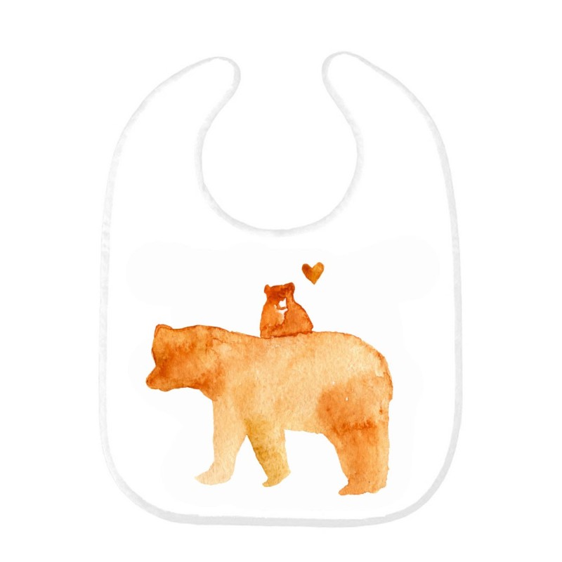 Bavoir bébé ours illustration aquarelle 