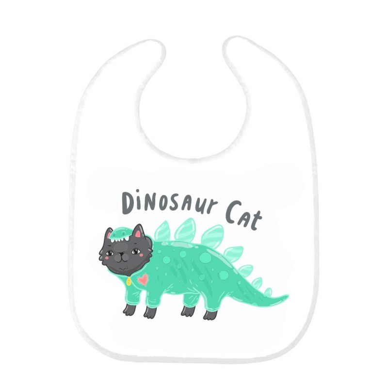 Bavoir bébé chat dinosaure 