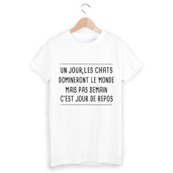 T-Shirt un jour les chat domineront le monde mais pas demain