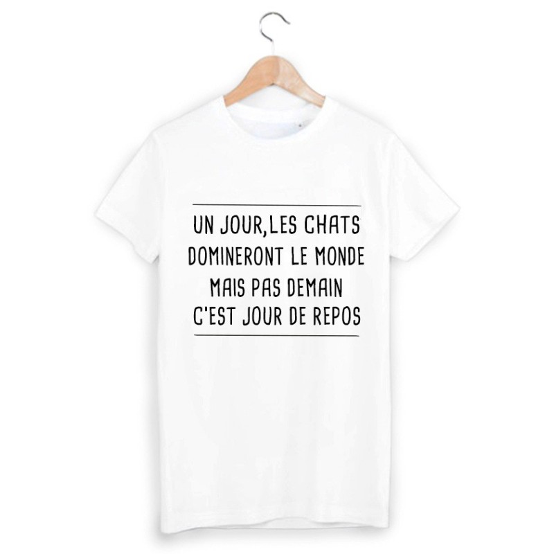 T-Shirt un jour les chat domineront le monde mais pas demain