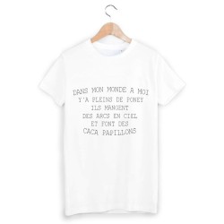 T-Shirt dans mon monde a moi y'a pleins de poney 