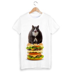 T-Shirt chat hamburger 