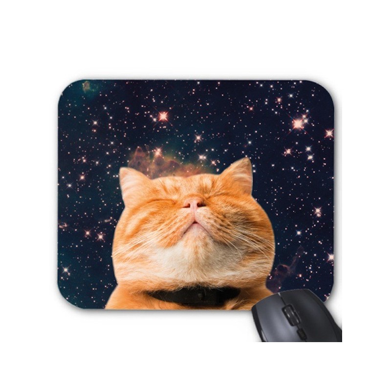 Tapis de souris chat dans l'espace