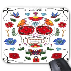 Tapis de souris tete de mort mexicaine
