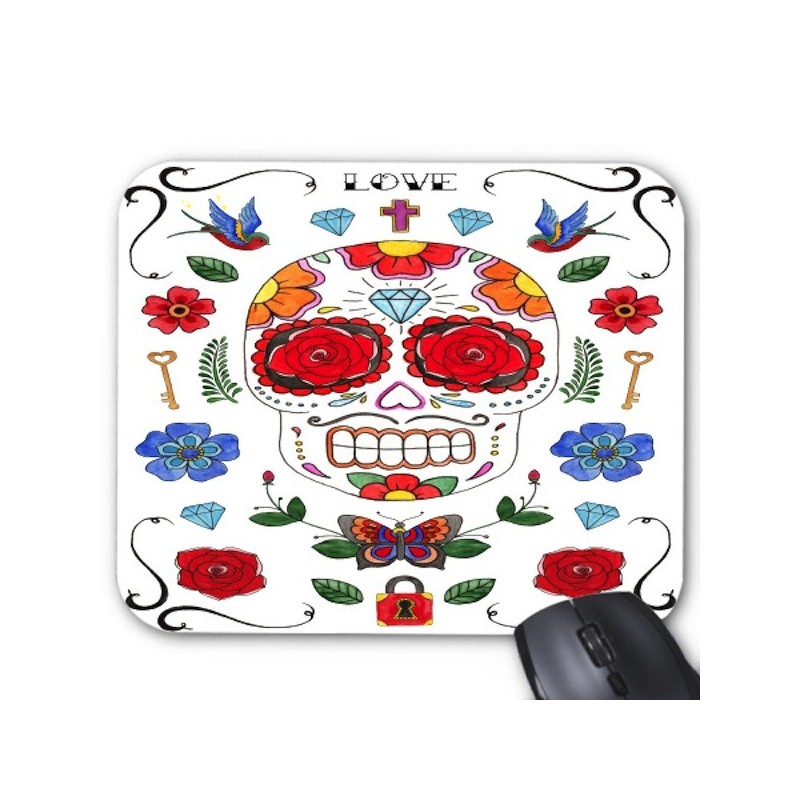 Tapis de souris tete de mort mexicaine