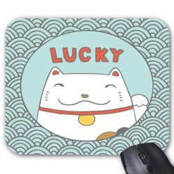 Tapis de souris chat porte bonheur