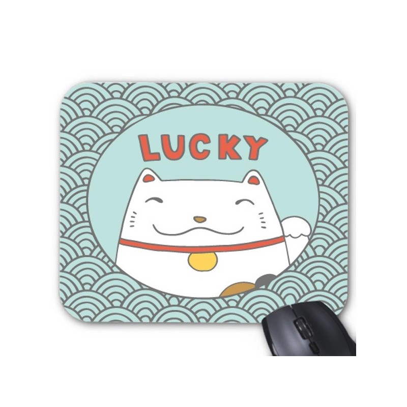 Tapis de souris chat porte bonheur