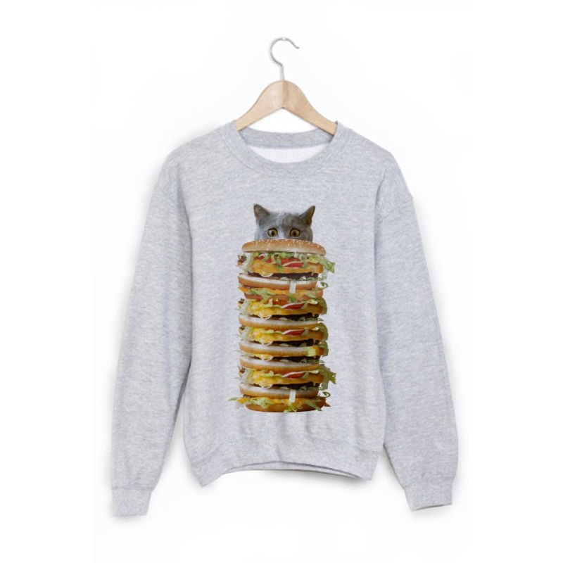 Sweat-Shirt chat hamburger