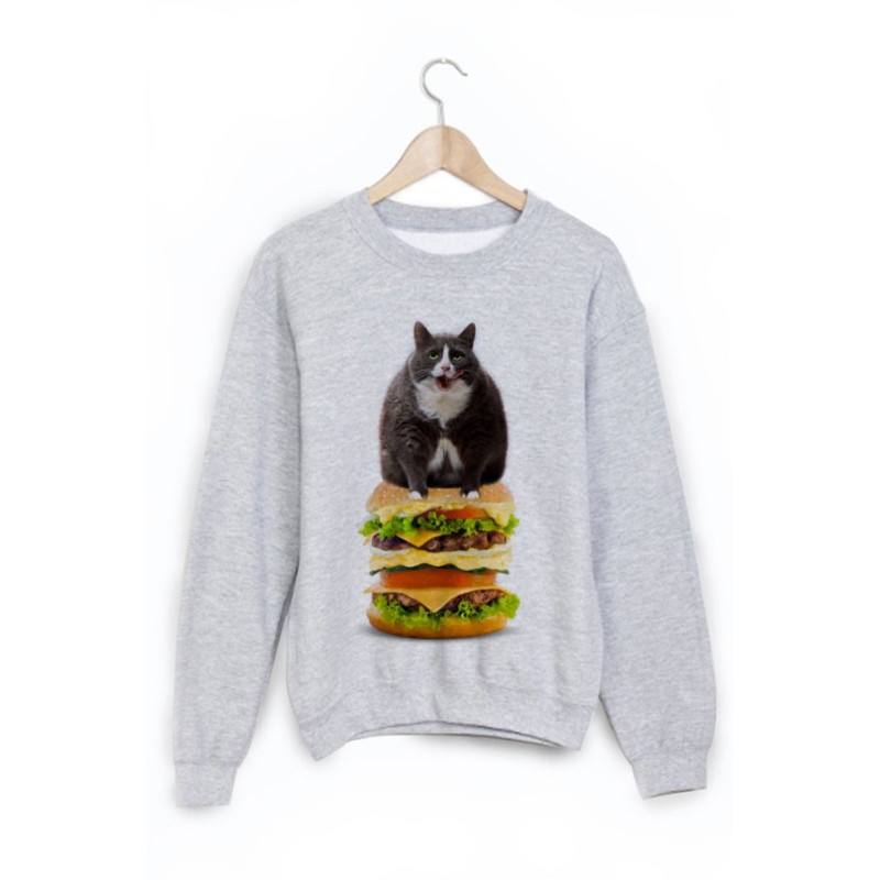 Sweat-Shirt chat hamburger