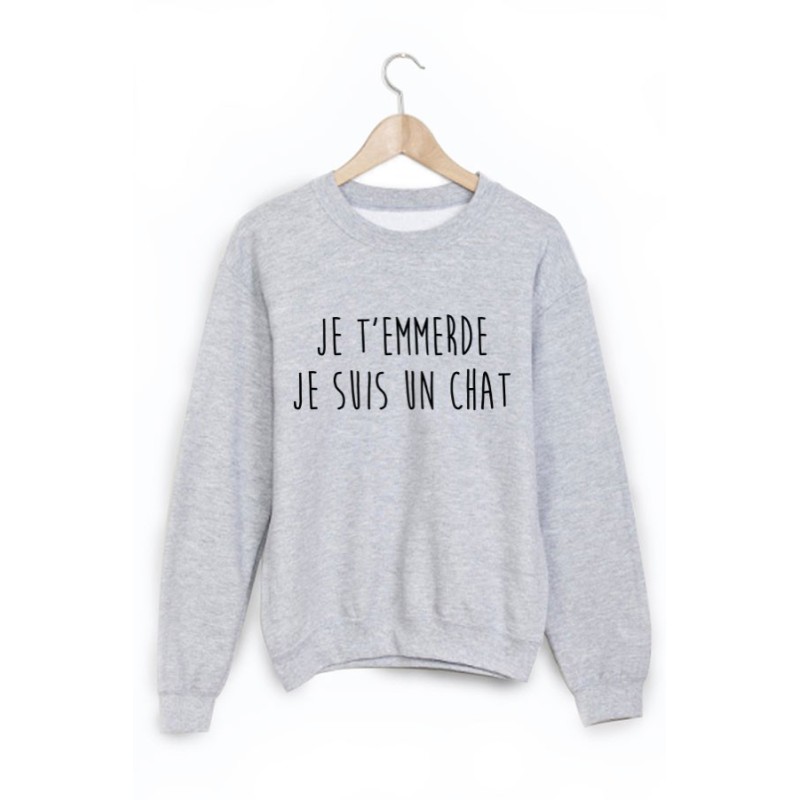 Sweat-Shirt je t'emmerde je suis un chat 