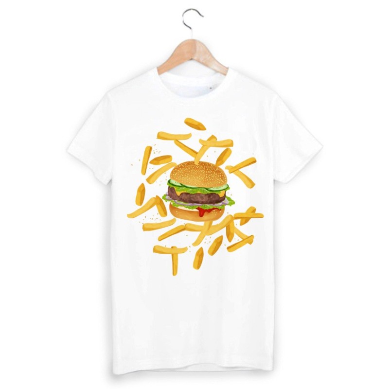 T-Shirt imprimé hamburger fritte