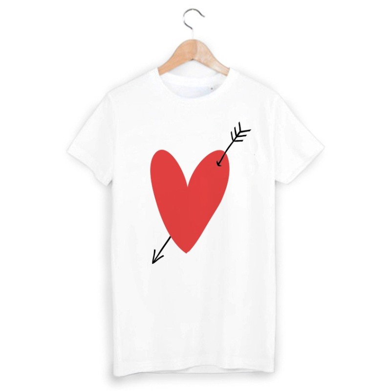 T-Shirt imprimé coeur rouge fleche 
