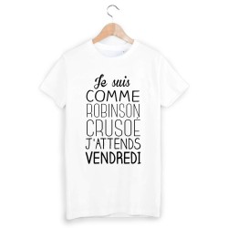 T-Shirt imprimé comme robinson j'attends vendredi