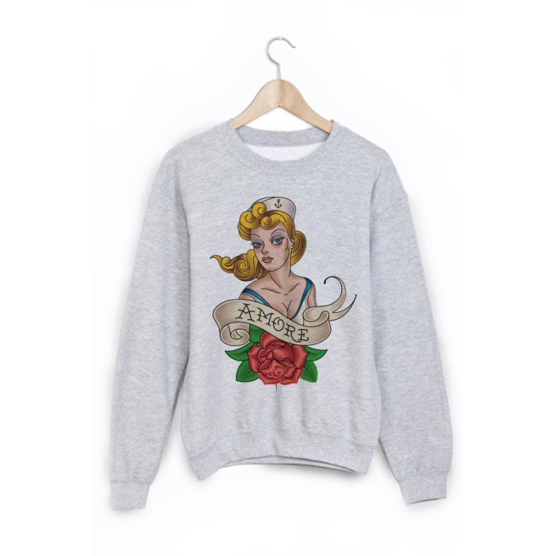 Sweat-Shirt imprimé vintage tatoo
