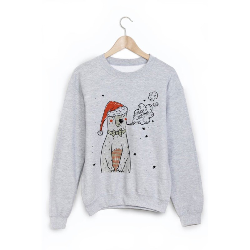 Sweat-Shirt imprimé ours noel 