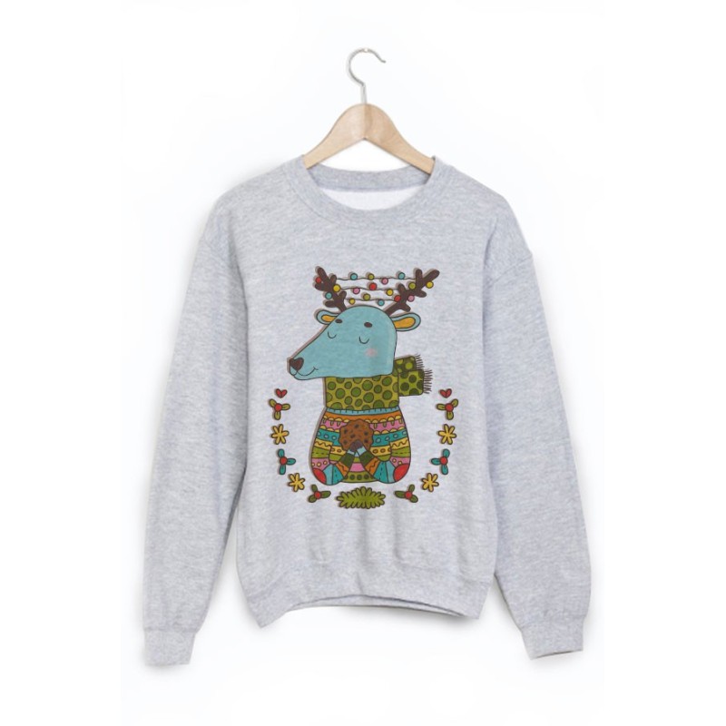 Sweat-Shirt imprimé cerf noel