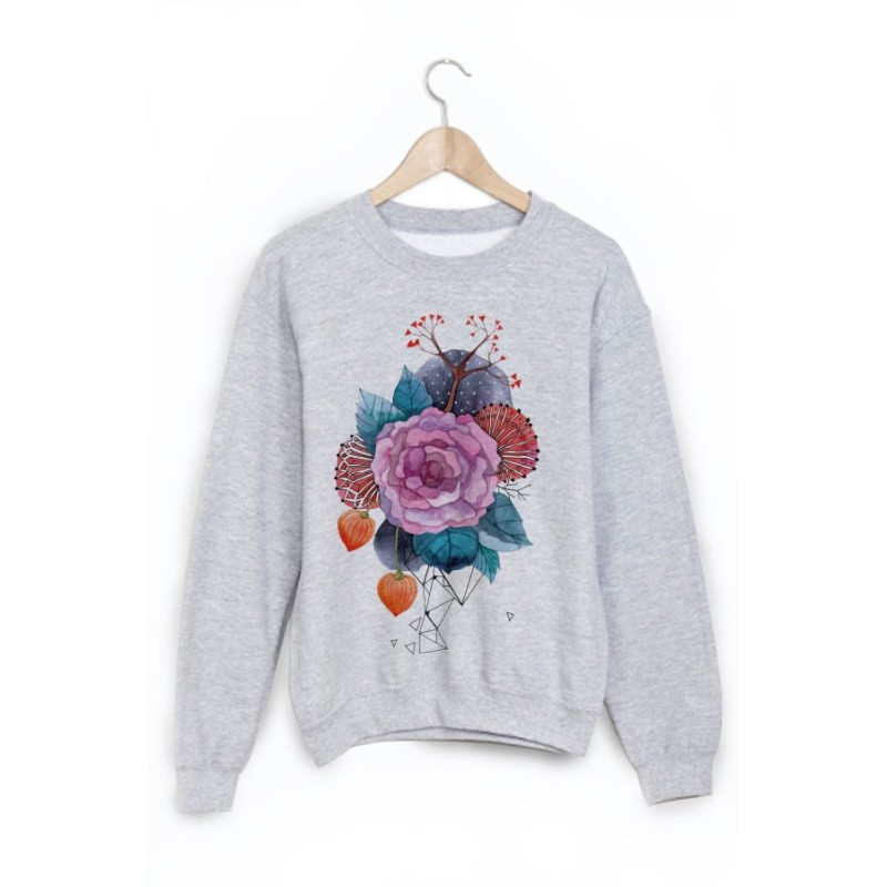 Sweat-Shirt imprimé art fleur