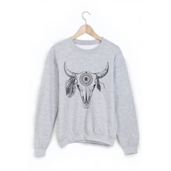 Sweat-Shirt imprimé tete de buffle boheme
