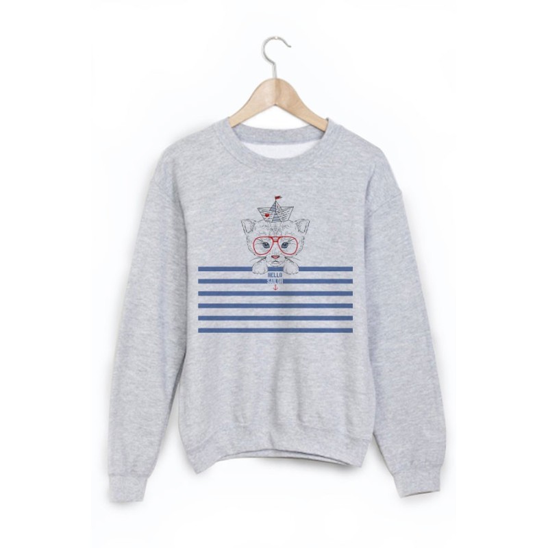 Sweat-Shirt imprimé chat 