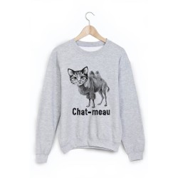 Sweat-Shirt imprimé chat-meau 