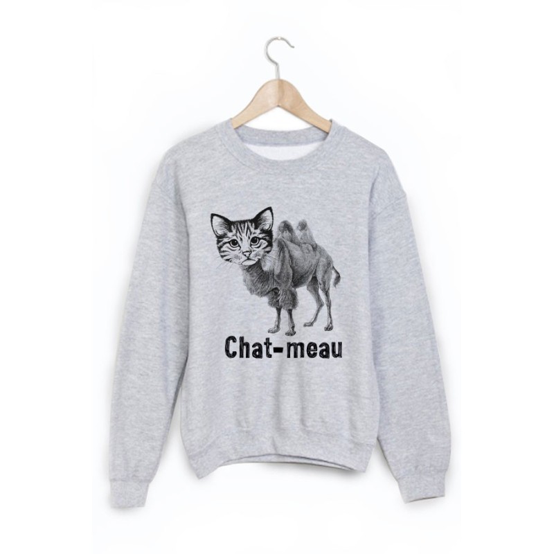 Sweat-Shirt imprimé chat-meau 