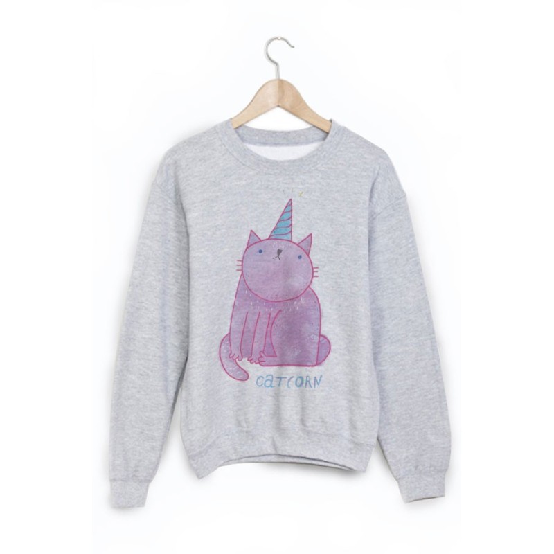 Sweat-Shirt imprimé chat licorne