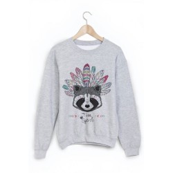 Sweat-Shirt imprimé raton laveur