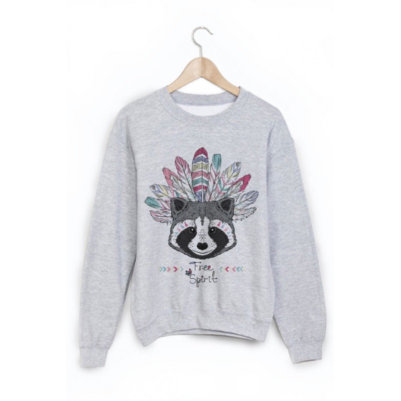 Sweat-Shirt imprimé raton laveur