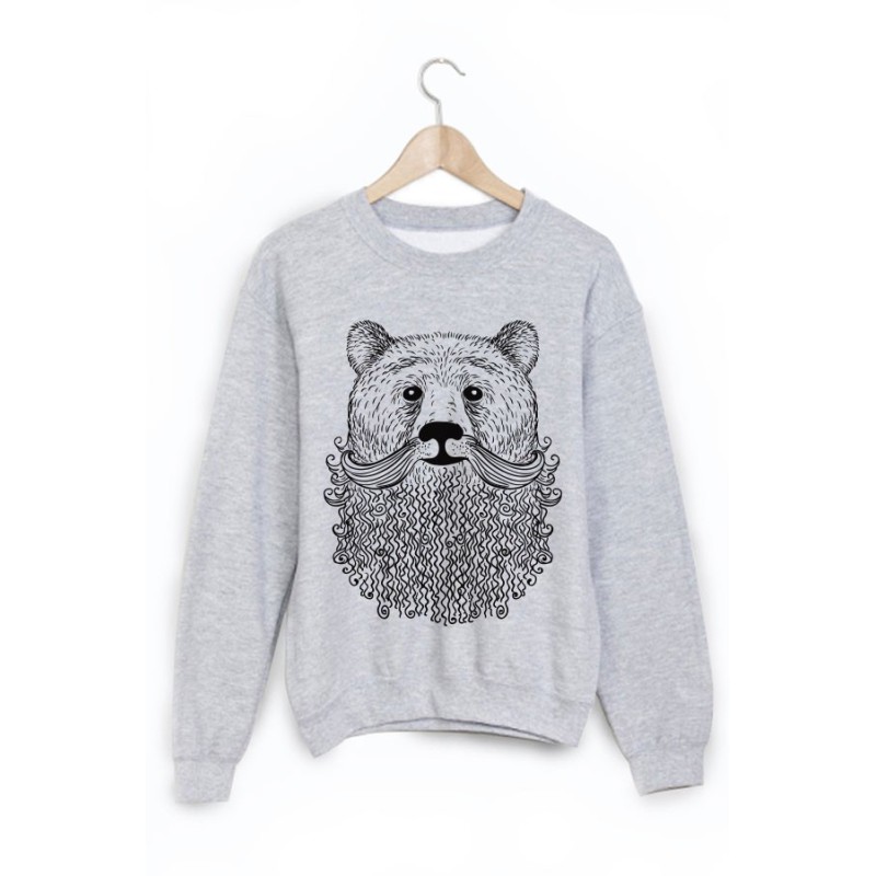 Sweat-Shirt imprimé ours barbe 