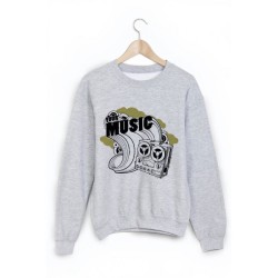Sweat-Shirt imprimé musique vintage 