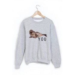 Sweat-Shirt imprimé citation phoque you 