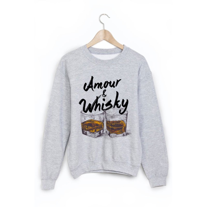Sweat-Shirt imprimé amour & whisky