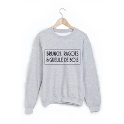 Sweat-Shirt imprimé Brunch ragot et gueule de bois