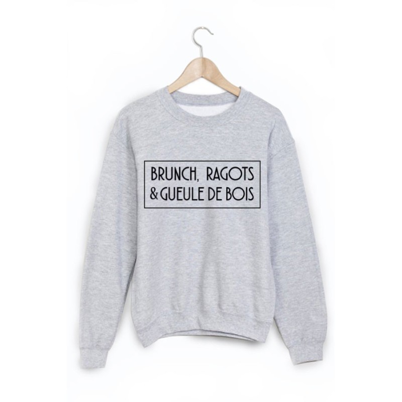 Sweat-Shirt imprimé Brunch ragot et gueule de bois