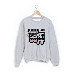 Sweat-Shirt imprimé tu veux du lait