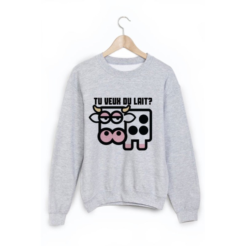 Sweat-Shirt imprimé tu veux du lait