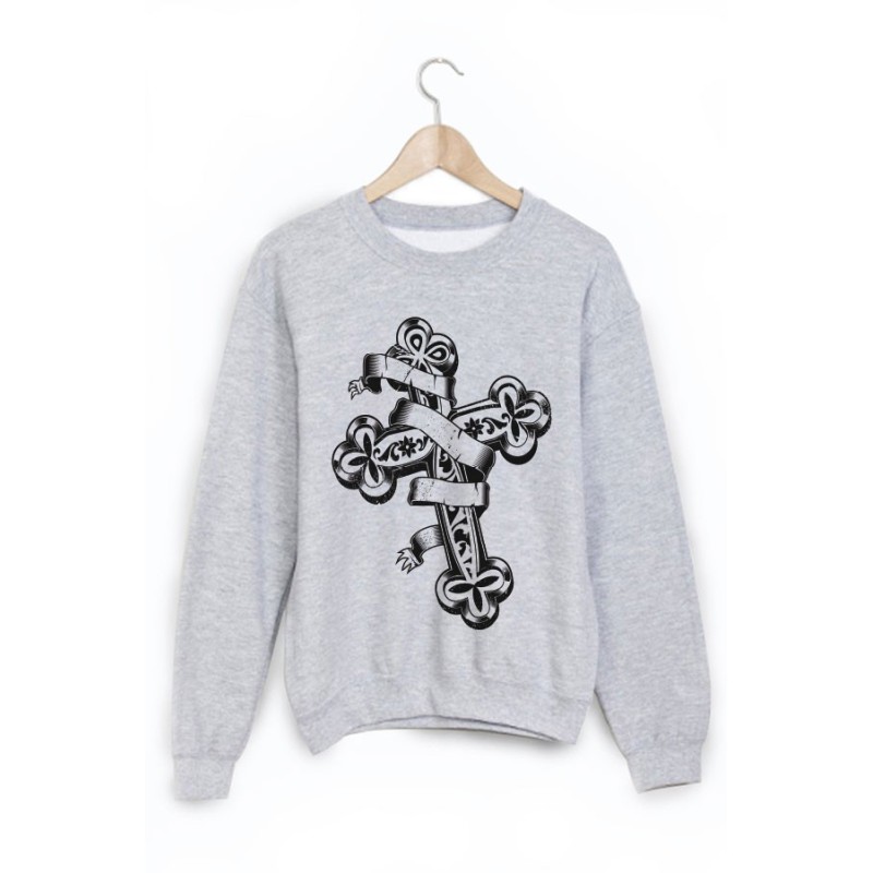 Sweat-Shirt imprimé croix