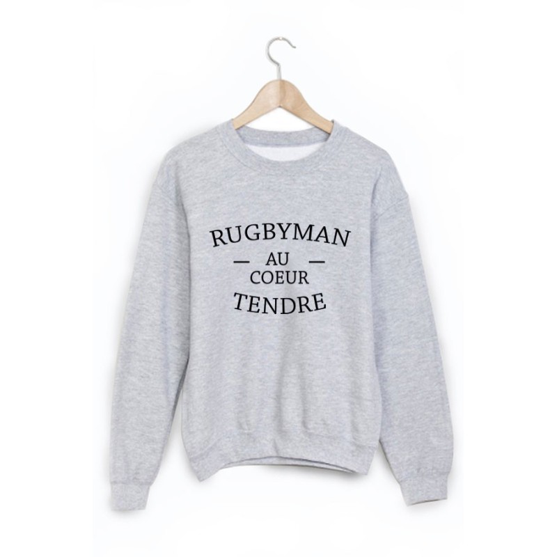 Sweat-Shirt imprimé rugbyman au coeur tendre