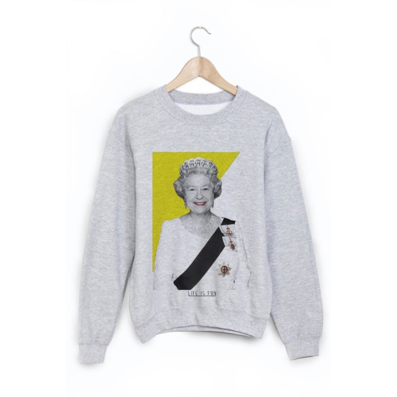 Sweat-Shirt imprimé reine angleterre