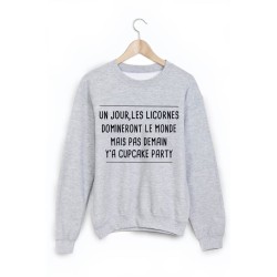 Sweat-Shirt imprimé un jour les licornes domineront le monde 