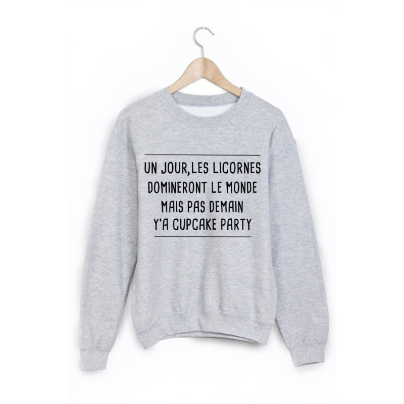 Sweat-Shirt imprimé un jour les licornes domineront le monde 