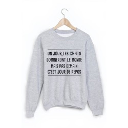 Sweat-Shirt imprimé un jour les chats domineront le monde